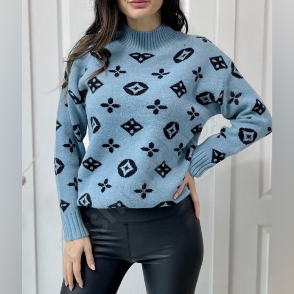 Blue Patterned Sweater